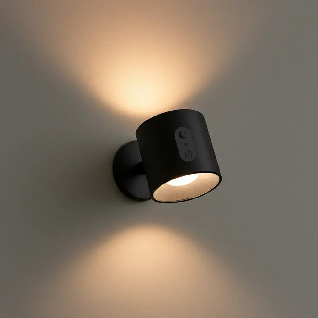 Applique murale noire LED avec lumiere chaude