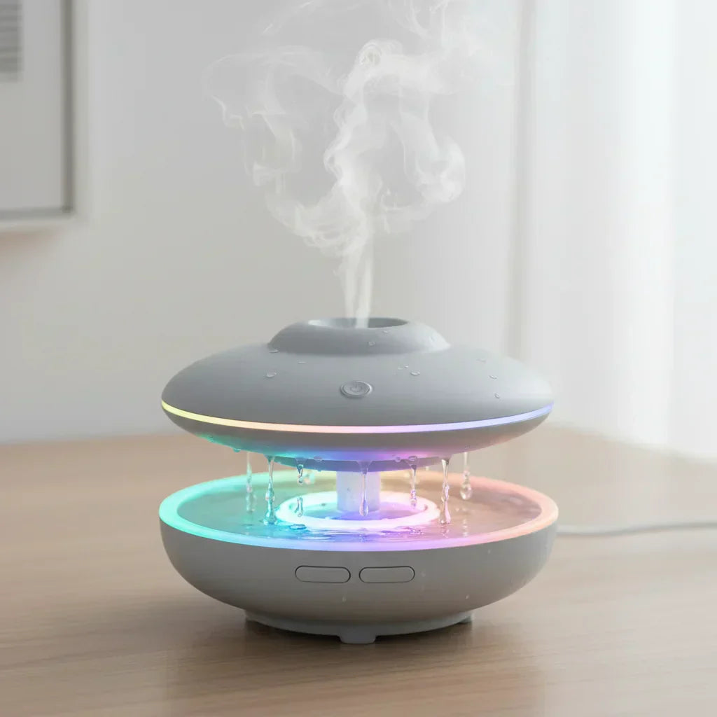 Humidificateur Aroma blanc avec eclairage multicolore