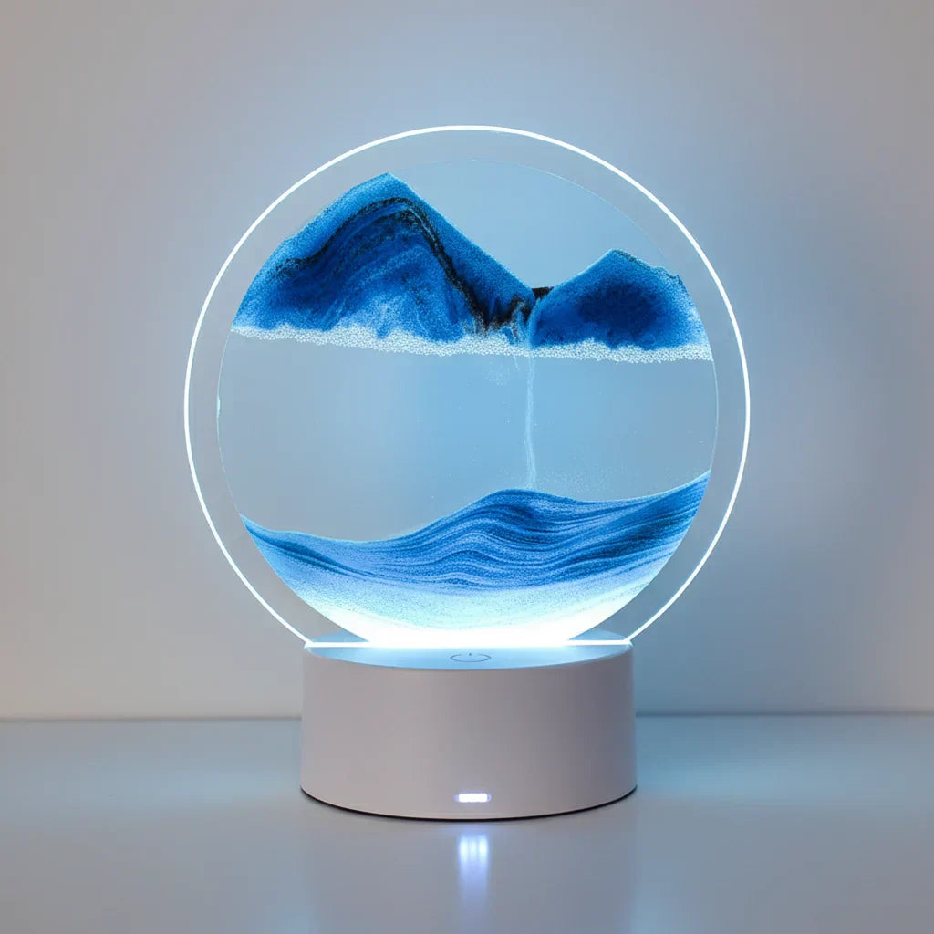 Lampe decorative sable 3D avec lumiere bleue