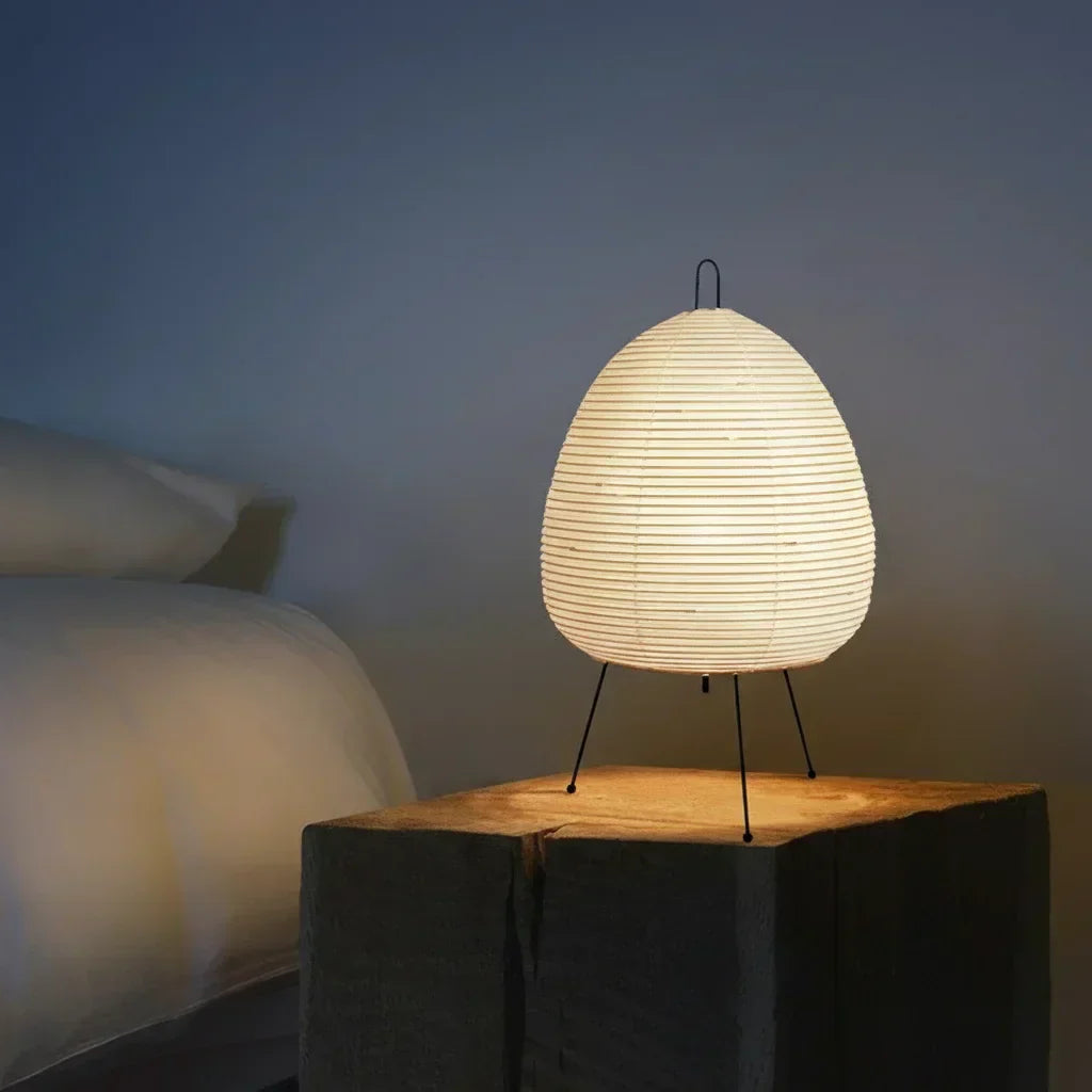 Lampe en papier de riz avec lumiere chaude