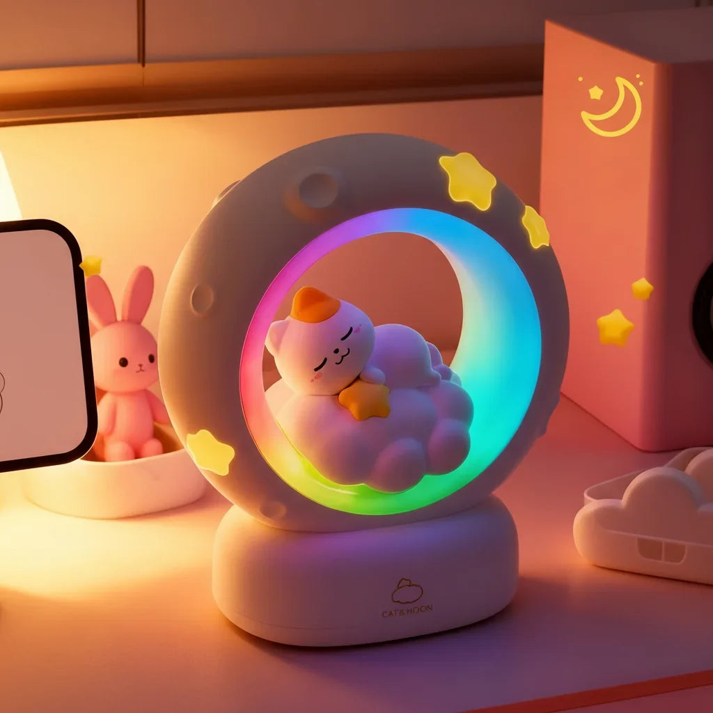 Lampe enfant LED coloree dans une chambre