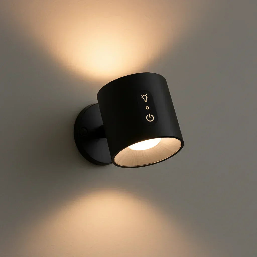 Lampe murale LED moderne noire pour interieur