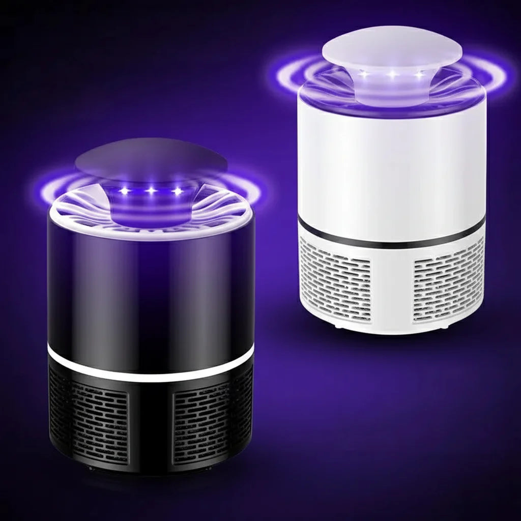 Lampes anti moustiques LED noire et blanche avec lumiere violette