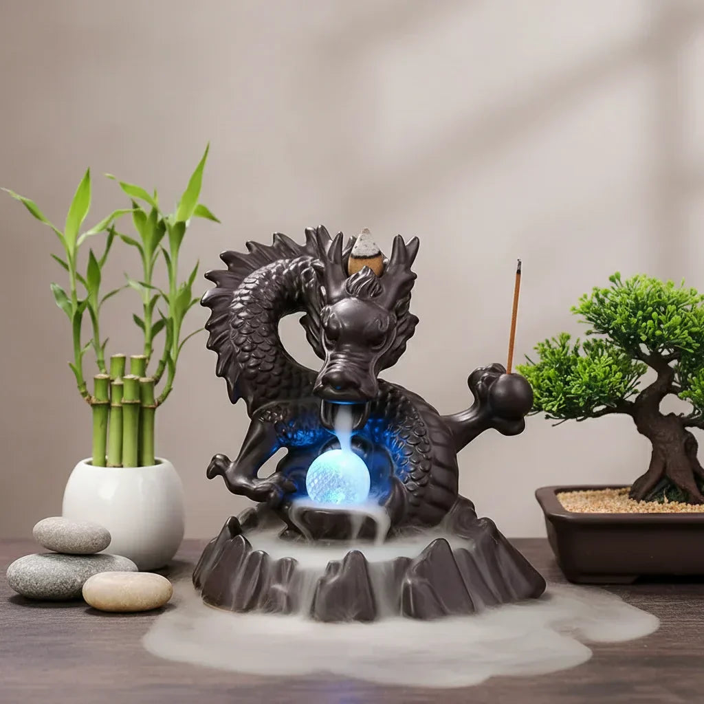 bruleur encens dragon dans decoration zen