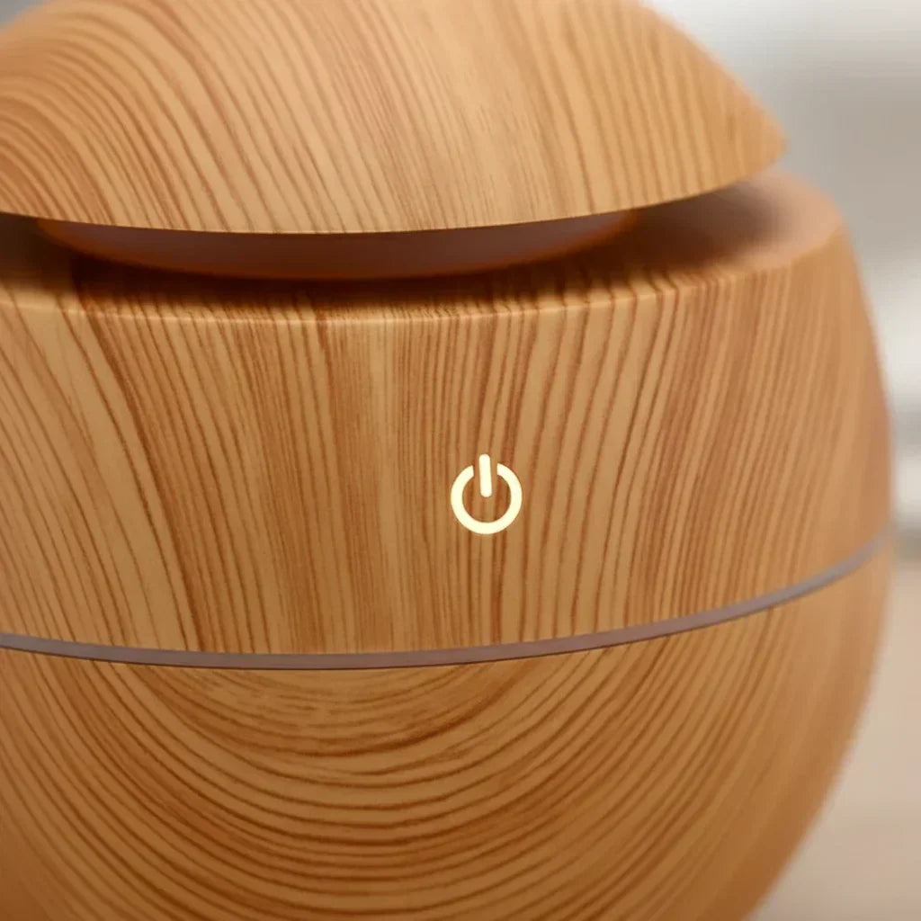 diffuseur effet bois avec bouton tactile